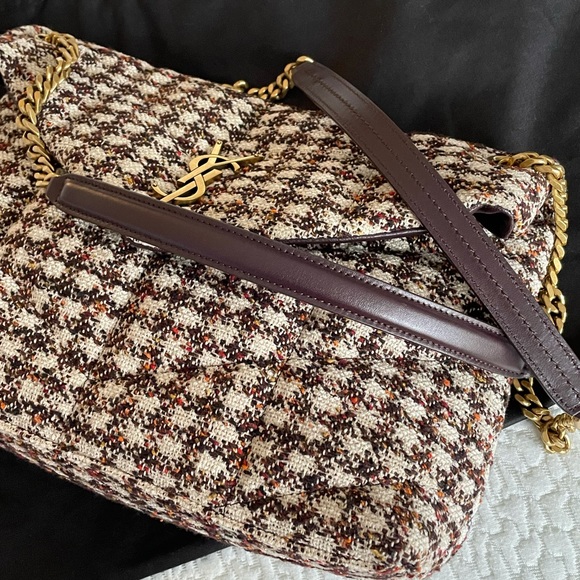 SOLD. YSL Puffer Houndstooth Tweed Shoulder Bag NEW - Picture 6 of 16